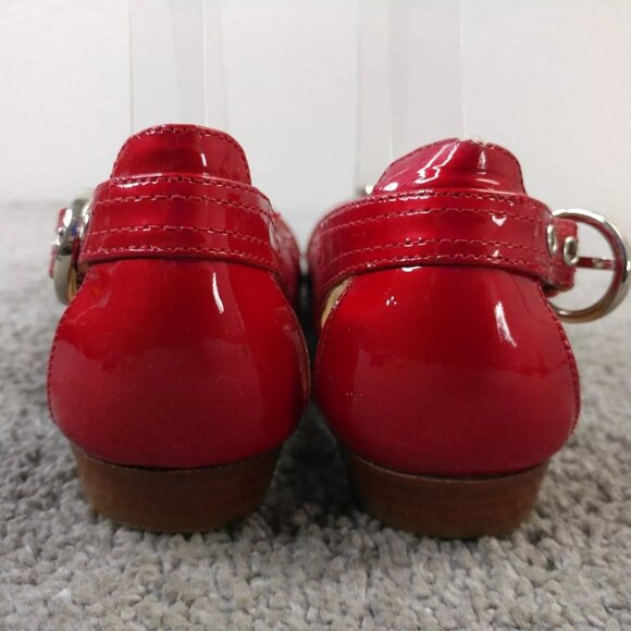 Stuart Weitzman Patent Leather Pumps Womens 7.5 Shoes Heels Red - Picture 3 of 8